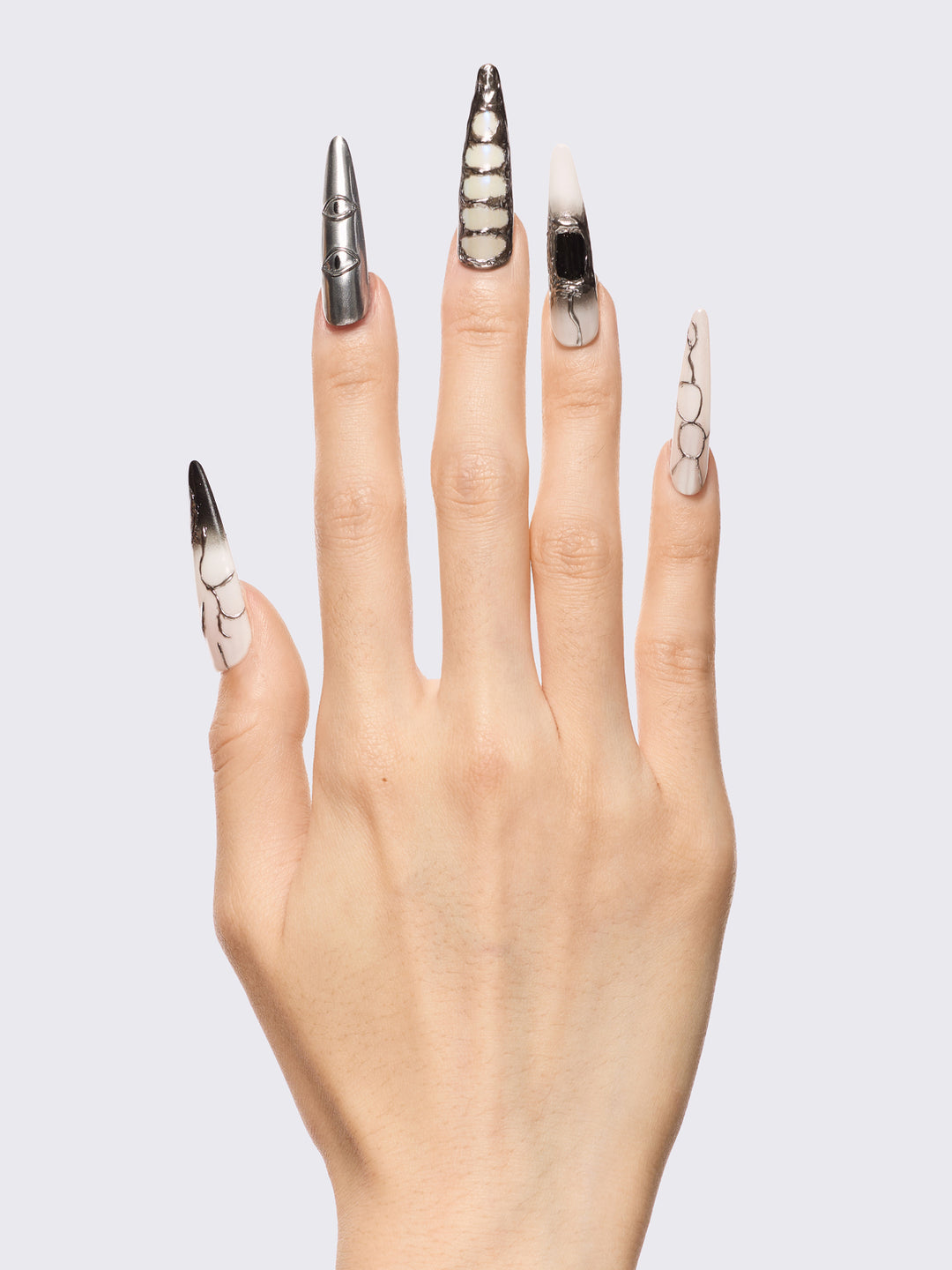 Chrome Sheathe Press on Nail Set